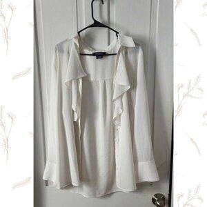 White Duster Lightweight Michel Studio Blazer Sz 18